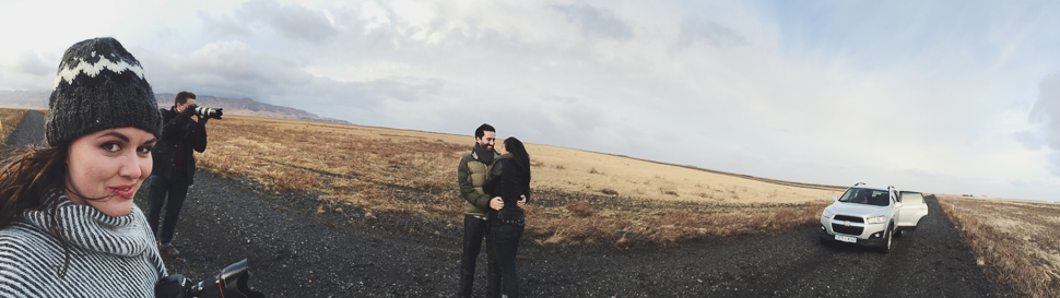 #pogopano on an abandoned black gravel road in Iceland