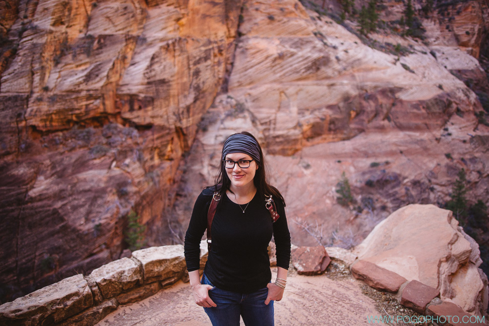 10 on 10 March Angels Landing Hike Zion National Park Pogo Photo weddings by Emily Pogozelski